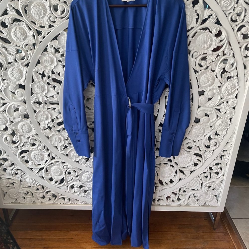 COS wool-crepe wrap dress